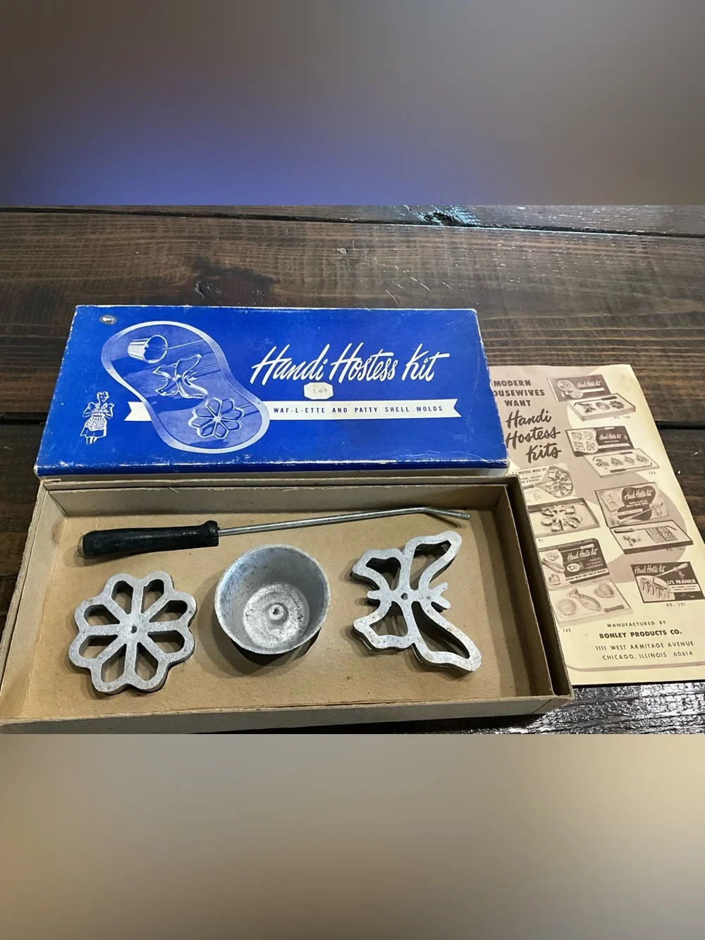 Vintage Handi Hostess Kit Waf-l-ette & Patty Shell Molds IOB